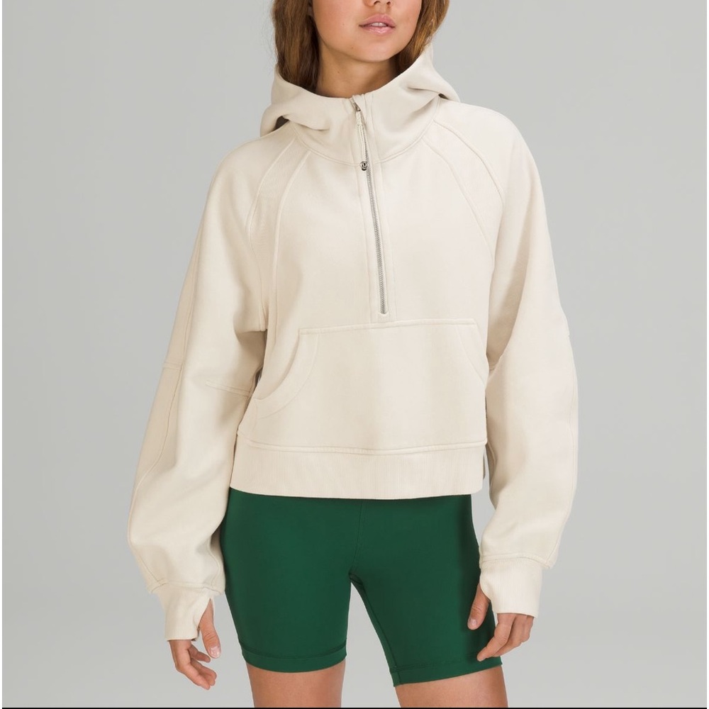 White opal scuba hoodie cropped